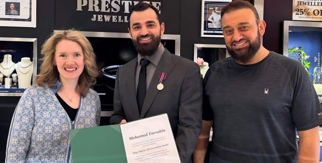 Mohamed Tarrabin honored with the King Charles III Coronation Medal for community service.