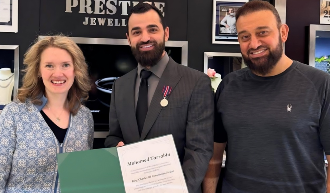 Mohamed Tarrabin honored with the King Charles III Coronation Medal for community service.